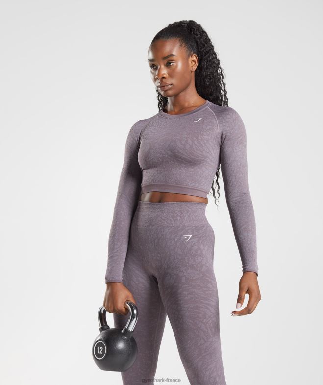 Gymshark adapter animal - haut sans couture à lacets dans le dos sauvage | lilas musqué femmes 6HF28453